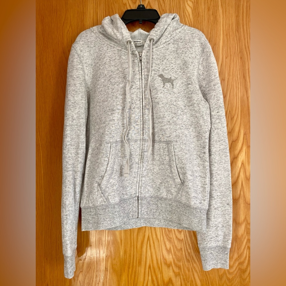 PINK Victoria Secret Grey Zip Up Hoodie | S
